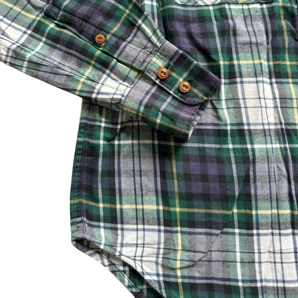 J. Crew Women’s Size 2 Plaid Flannel button up shirt green white Winter Casual - Picture 2 of 7
